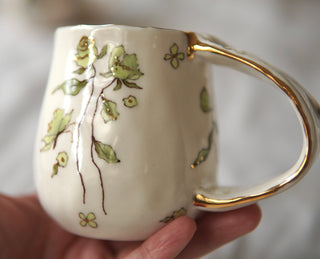 "Chartreuse Floral" Petite Mug