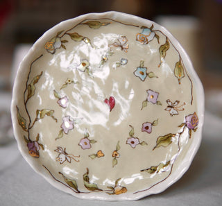 "Pastel Floral" Round Trinket Dish