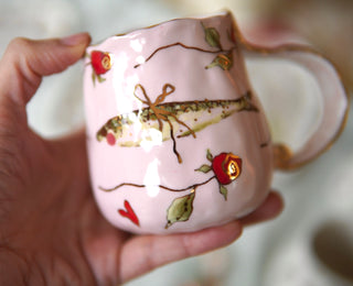 "Fish Fairy & Rose Pink" Petite Mug