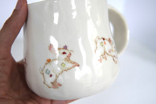 White Flower Bunnies Mug