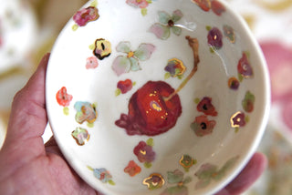 Cherry with Flowers Petite Trinket Dish