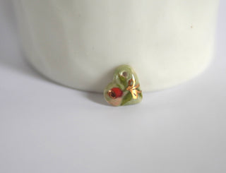 Rose with Bow Green Heart Pendant