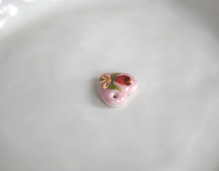 Rose with Bow Pink Heart Pendant