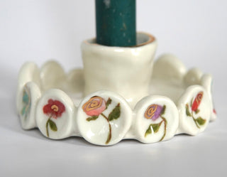 Flower Charms Taper Candle Holder