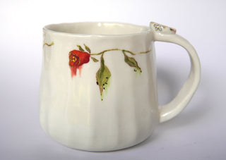 Dripping Roses with Fish Handle Mug