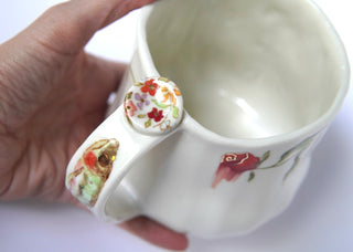 Dripping Roses with Fish Handle Mug