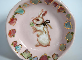 Petite Pink Trinket Dish Rabbit & Ice Cream