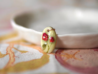 Lime & Red Flower Pendant