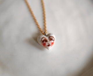 Painted Heart Face Charm