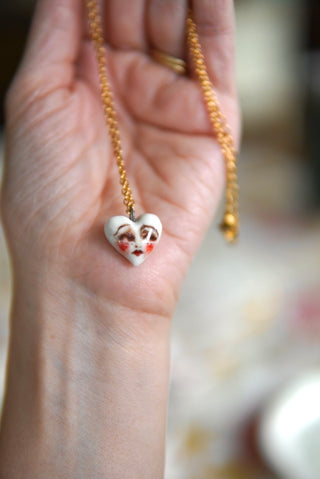 Painted Heart Face Charm