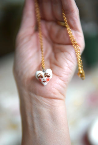 Painted Heart Face Charm