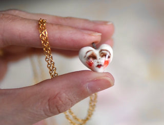 Painted Heart Face Charm