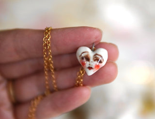 Painted Heart Face Charm