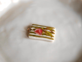 Green Stripe Rose Pendant