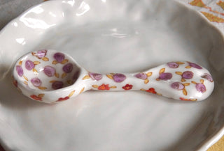 Lilac & Red Floral Spoon