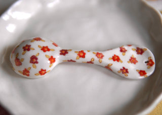 Lilac & Red Floral Spoon