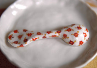 Lilac & Red Floral Spoon