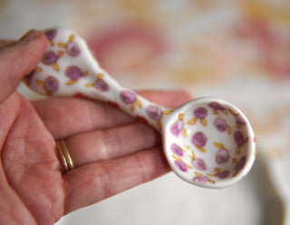 Lilac & Red Floral Spoon