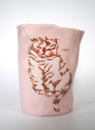 Lazy Kitty Large Pink Vessel